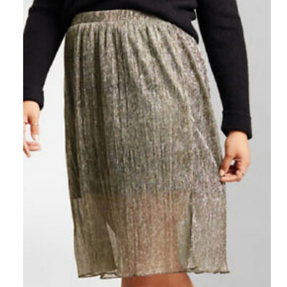 **SOLD** Dex Metallic Pleated Skirt. - Picture 1 of 4